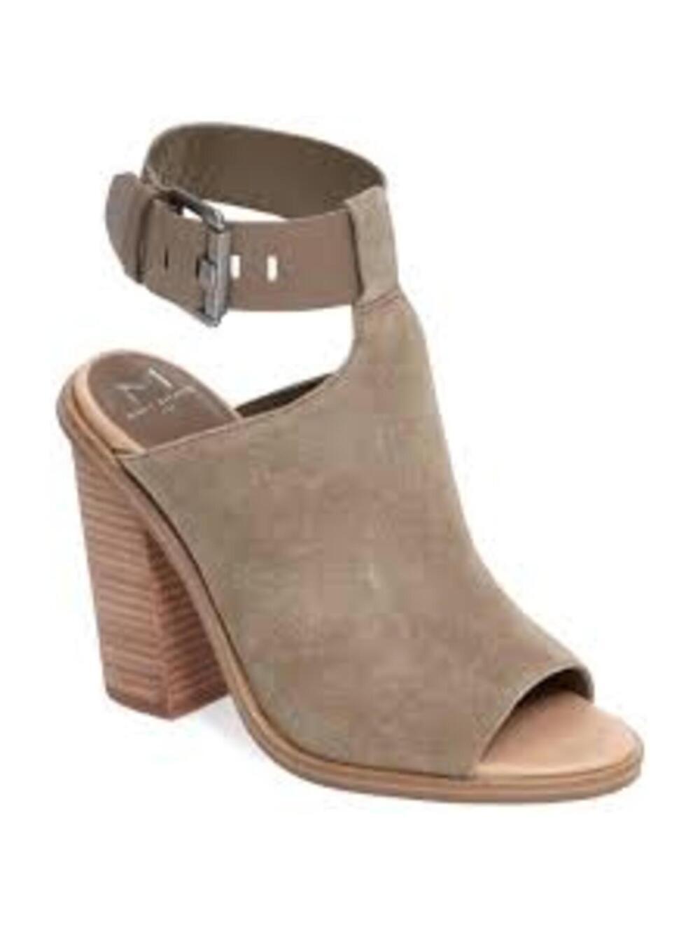 MARC FISHER Beige Ankle Cuff Strap Caged Block Heels Sandals  9